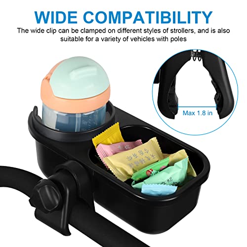 Image of Accmor Stroller Cup Holder with Tray, Universal Cup Holder Tray for Uppababy Nuna Doona Strollers, Bottle Drinks Holder for Stroller, Wheelchair, Walker