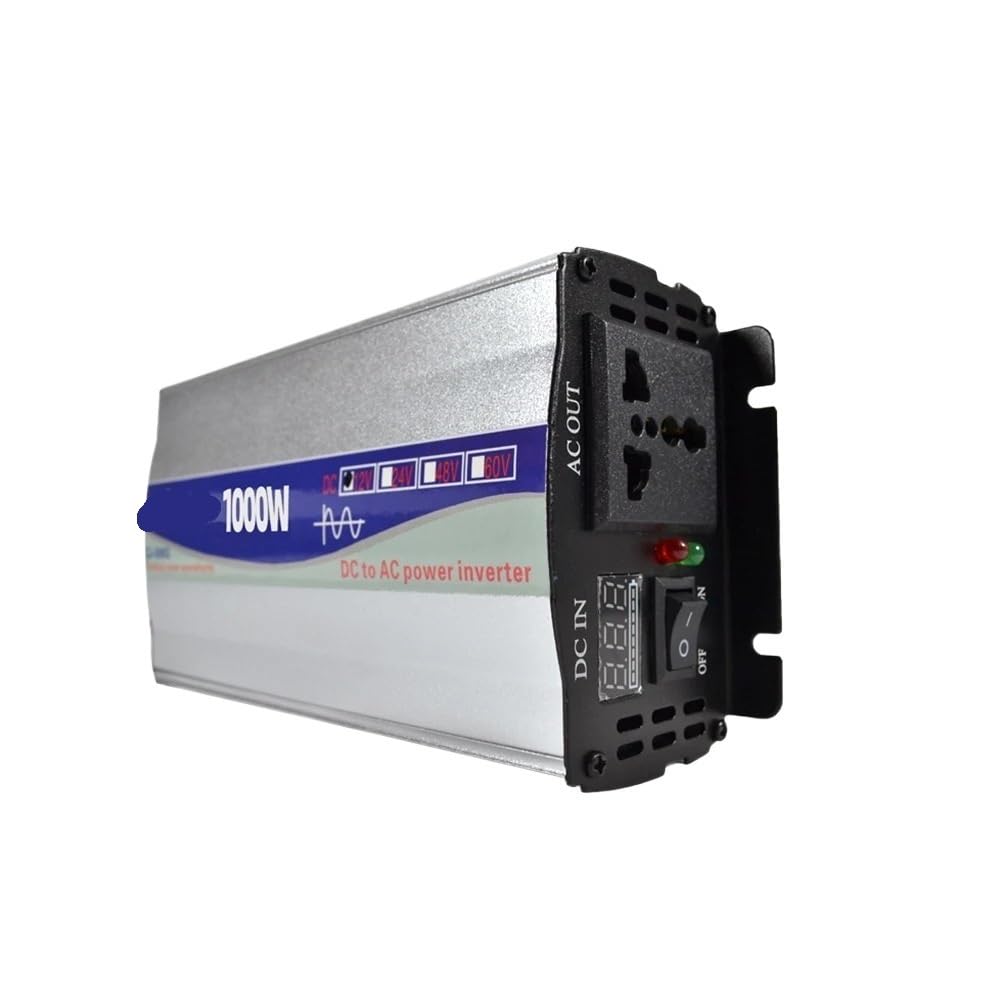 Przetwornica napięcia, Czysty falownik sinusoidalny AC do DC 500 W 1000 W Solar Car Inverters Single Digital Display Converter Do samochodu, kempingu, podróży(1000W,24V_60)