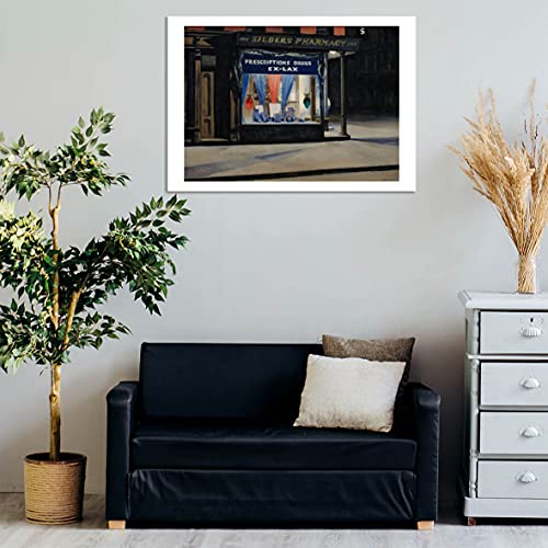 Edward Hopper Drug Store extra large mat pour masquer un mur vide - 3