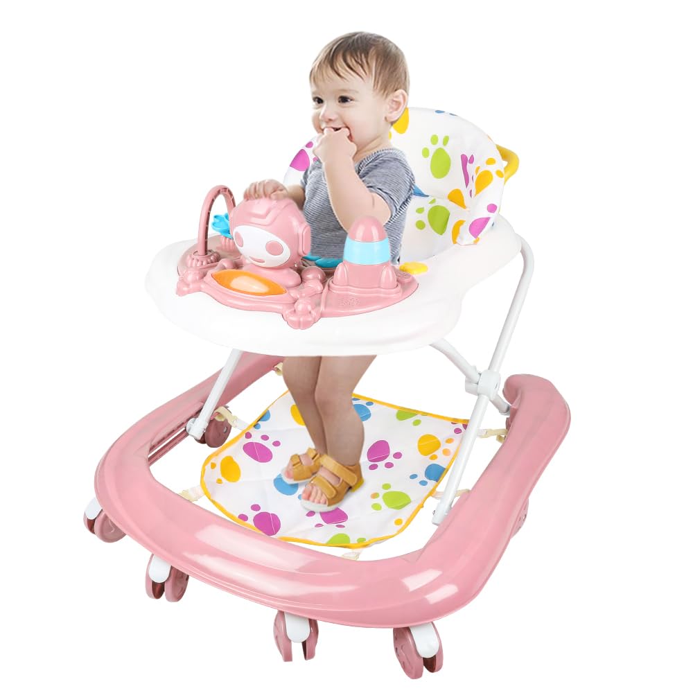 Girello Bebe - Passeggiatore di apprendimento seduto in piedi, per imparare a camminare, regalo per bambini dai 9 mesi, per bambine evolutive 3 in 1,62 x 68 x 36-81 cm, rosa