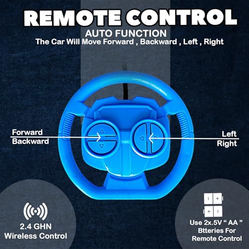 Image of USB Rechargeable 360 Remote control Stunt Car Toy for Kids, Big Size 4WD RC Racing Car for Boy & Girls with RGB Lights Music,Anti-Skid Rubber Tires, Age 4+, Indoor Outdoor Play(9802 BLUE)