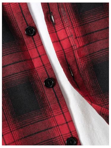 WDIRARA Boy's 2 Piece Outfits Plaid Button Front Hoodie and Sweatpants Tracksuit Clothing Set3