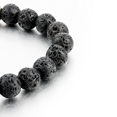 Miniatura 3 de Pulsera de cuentas de lava y chakras de lava con difusor de aceite esencial para hombres, mujeres, aromaterapia, ideal para anti-estrés o ansiedad