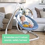Ingenuity SimpleComfort Compact Soothing Swing, Rotating Bar, Rotating Seat, 6 Speeds, for Ages 0-9 Months, Up to 20 Pounds - Chambray - Image 4