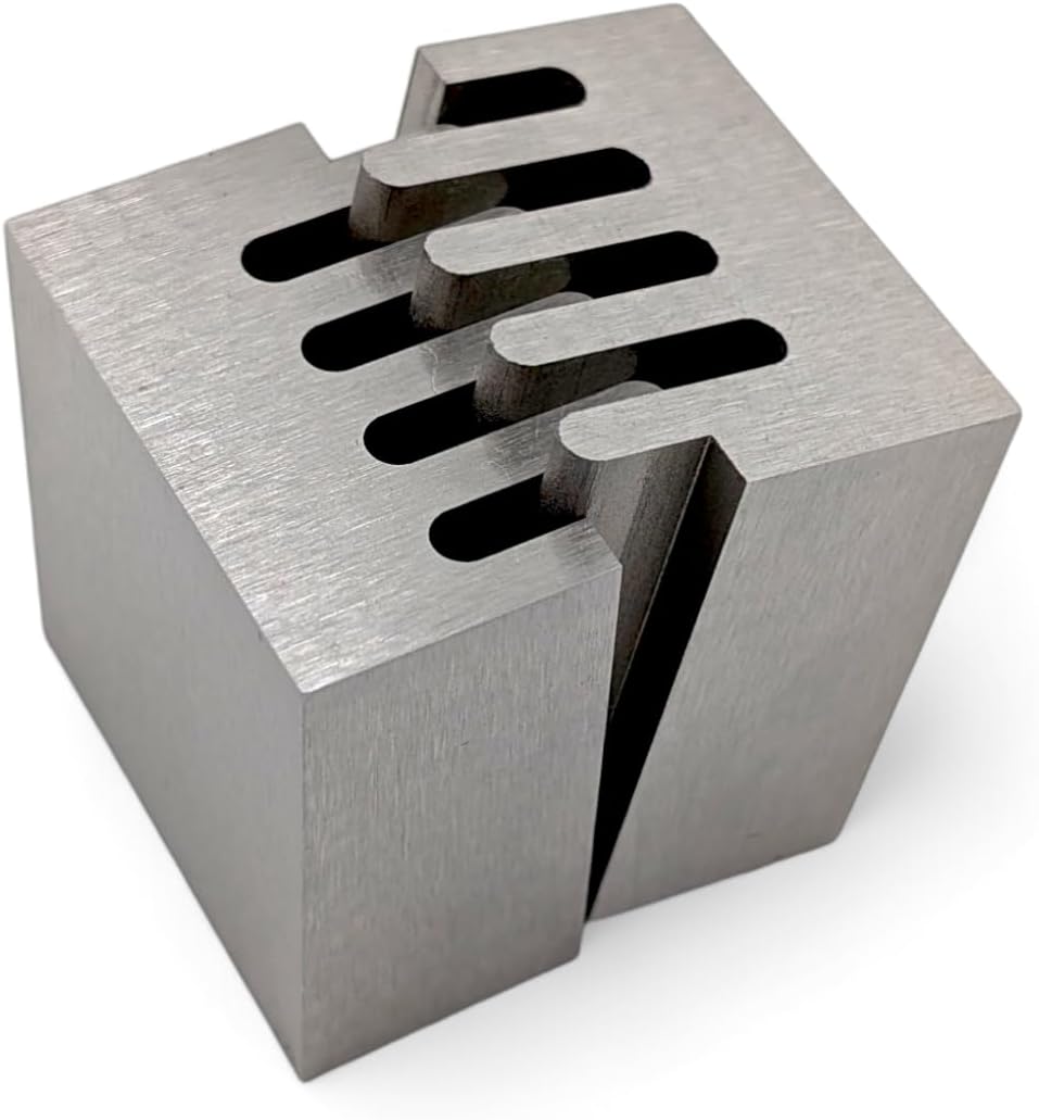 Avivni 1.5" Wire EDM Puzzle Cube - Zero Tolerance Stainless Steel Machining, Ultra Durable Office and Desk Accessory Gift (Zigzag Cube)