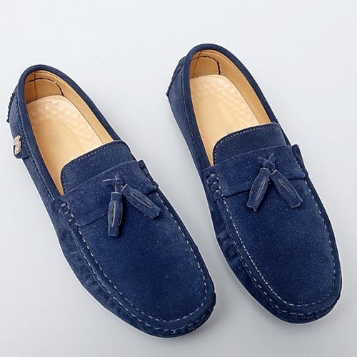 Men's Suede Leather Driving Moccasins Slip-on Penny Loafers with Tassel Casual Comfort Dress Walking Boat Shoes3