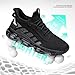 Luogoks Men's Air Cushion Running Shoes Breathable Tennis Basketball Sneakers Non Slip Workout Casual Sport Shoes Gym Training Comfortable Fashion Shoes Black/White