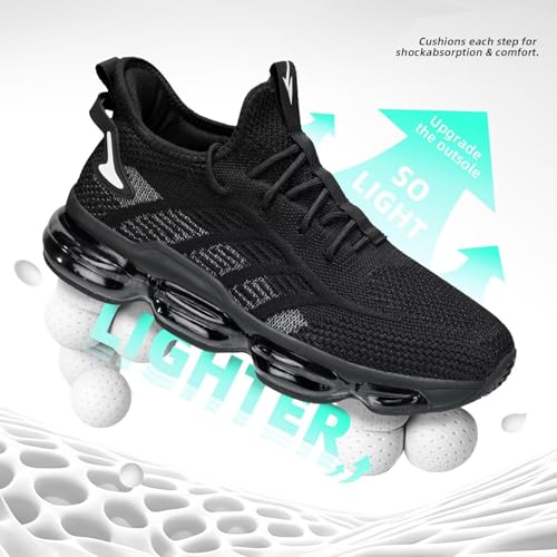 Image of Luogoks Men's Air Cushion Running Shoes Breathable Tennis Basketball Sneakers Non Slip Workout Casual Sport Shoes Gym Training Comfortable Fashion Shoes