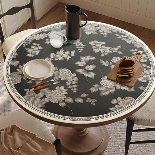 PUレザー製 テーブルクロス テーブルマット デスクマット カラー4 ビニールクロス 60cm ビニールマット 円形 防水・防油・耐久・耐熱 撥水加工 汚れ対策 サイズ選択可能 キッチン 家庭用 業務用 四季通用