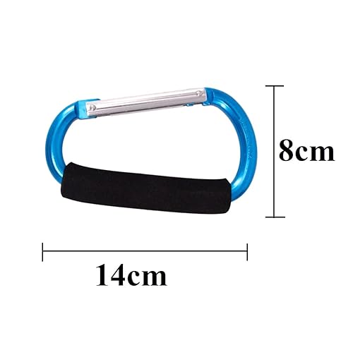 Miniatura 4 de Ganchos para cochecito de bebé, 2 piezas de mosquetón organizador de ganchos para colgar bolsos, bolsas de pañales, bolsas de compras. Clip para