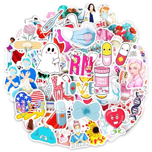 200Pcs Nurse Stickers Nurses Gift Bulk 2026 Medical Stickers for Computer Water Bottle Planner Laptop Nursing Accessories for Women & Men RN Party Supplies