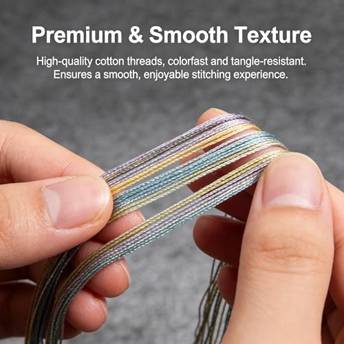 Image of Friendship Bracelet String Embroidery Yarn Embroidery String, Cotton Embroidery Floss for DIY Hand Sewing, Cross Stitch, Bracelet Making Thread, 8.7 Yards per Skein, Craft Supplies, 50 Colors
