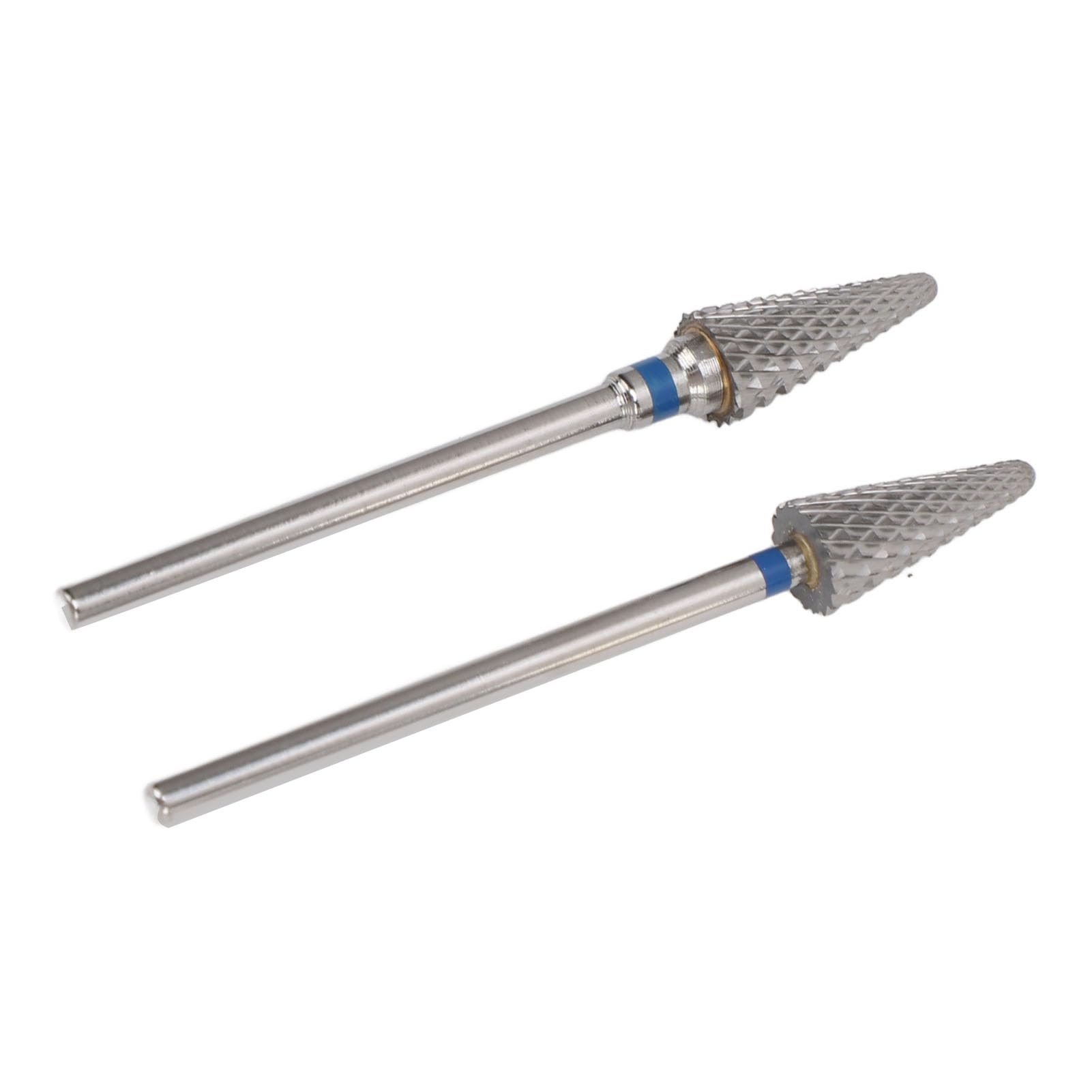 Broca Cónica para Uñas de Tungsteno de 2 Piezas, Herramienta Rotativa para Manicura y Pedicura para Eliminación de Cutículas, Broca para Uñas en Forma de Cono para Taladro