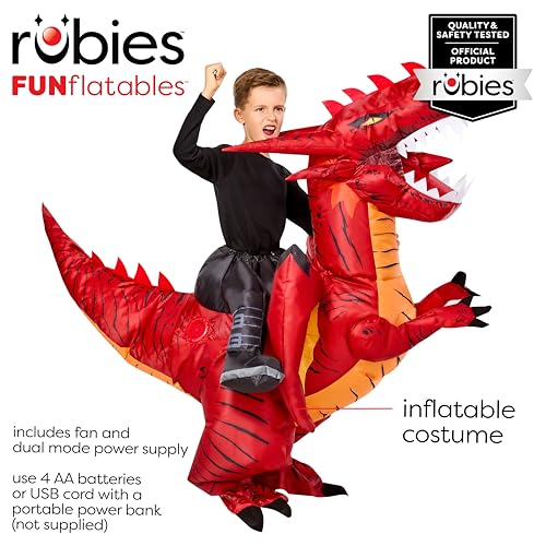 Disfraz Inflable Dragón para Niños Talla Única miniatura 2