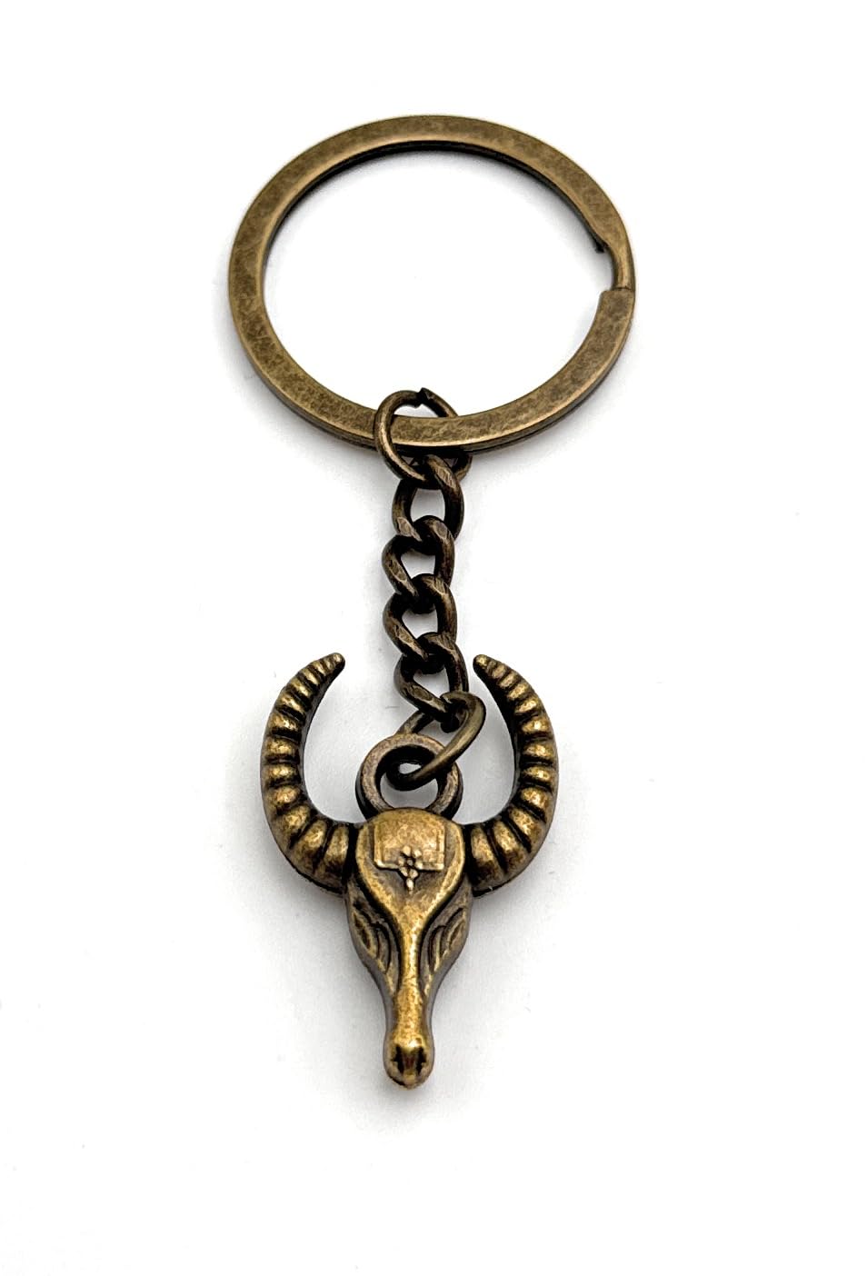 H-Customs Unisex Bronze Goat Head Ram With Horn Key Ring Pendant Made Of Metal