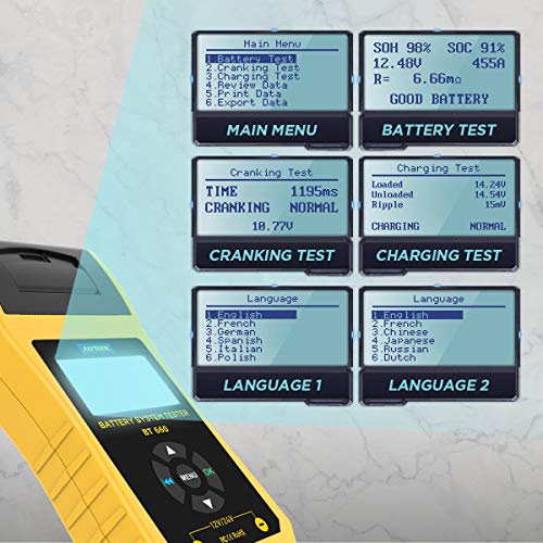 BT660 12 V/24 V accutester analysator met printer voor regelmatig overstroomde CCA100-3000 - Image 5