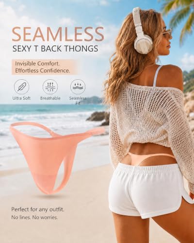 Image of 10 Pack Seamless G-string Thongs for Women Underwear No Show Thong Panties