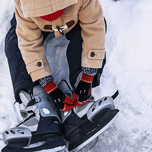 Image of Evridwear Kids Winter Gloves,3 Pairs Knit Warm Stretch Gripper Children Magic Glove for Boys Girls 4-14 Years