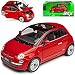 FIAT 500 Nuova Rot Coupe Ab 2007 1/24 Welly Modell Auto mit individiuellem Wunschkennzeichen