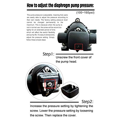BACOENG 160PSI High Pressure Water Diaphragm Pump, Misting Booster Pump Sprayer for Caravan/RV/Boat/Marine
