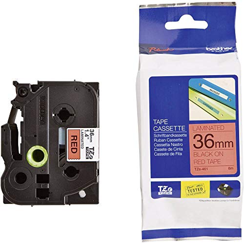 Cassette Brother TZE-461 impression thermique directe haute résistance noir et rouge