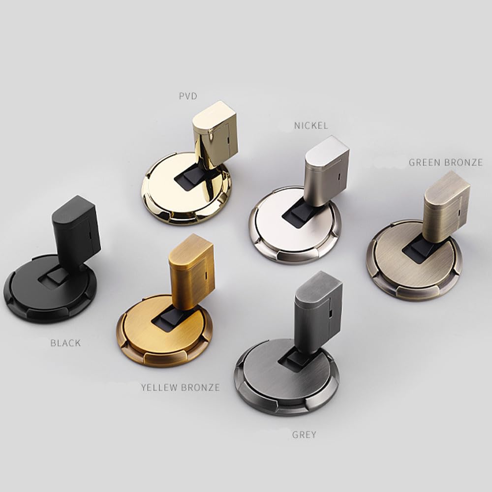 Tope magnético para puerta, tope magnético para puerta de montaje en suelo, resistente, sin taladro, soporte de puerta de altura ajustable para huecos de puerta de 3 a 4 pulgadas de alto, tope de