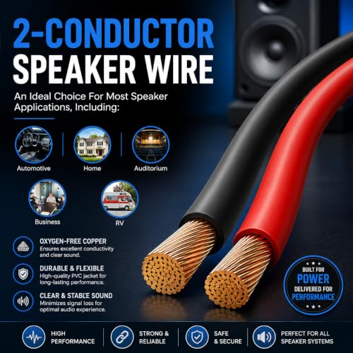 Image of MOCKING BIRD 16 AWG Gauge Speaker Cable (10 Mtr)-2 Conductors Red Black Audio Cable, Low Voltage Copper Wire for Speaker, Home Theater, Car Audio, Amplifier, Receiver | (10 Mtr)