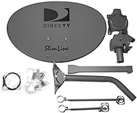 DIRECTV SLSP-F Slimline 5-LNB Ka/Ku Satellite Dish Antenna with Long/Short Braces for HD Programming