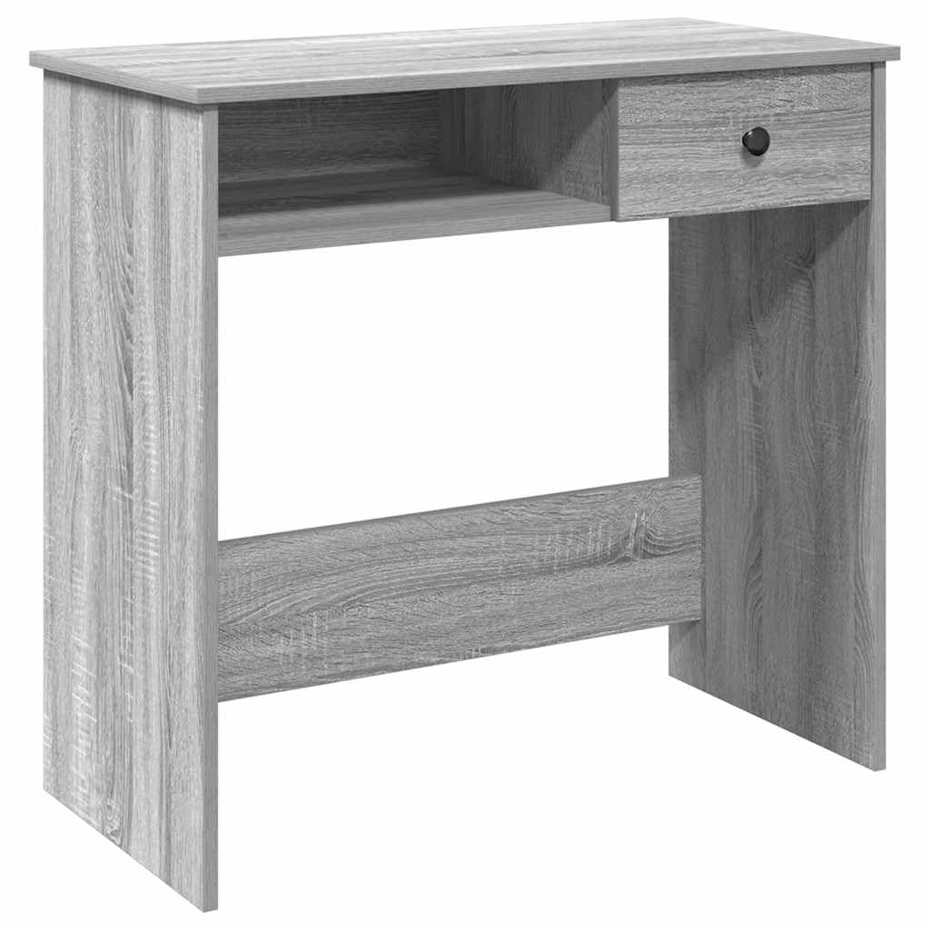 Biurko Sonoma szare 80 x 40 x 75 cm, z materiału drewnopochodnego, trwałe i łatwe w utrzymaniu, z przestronnym blatem do komputera i przyborów do pisania, dużo miejsca do przechowywania