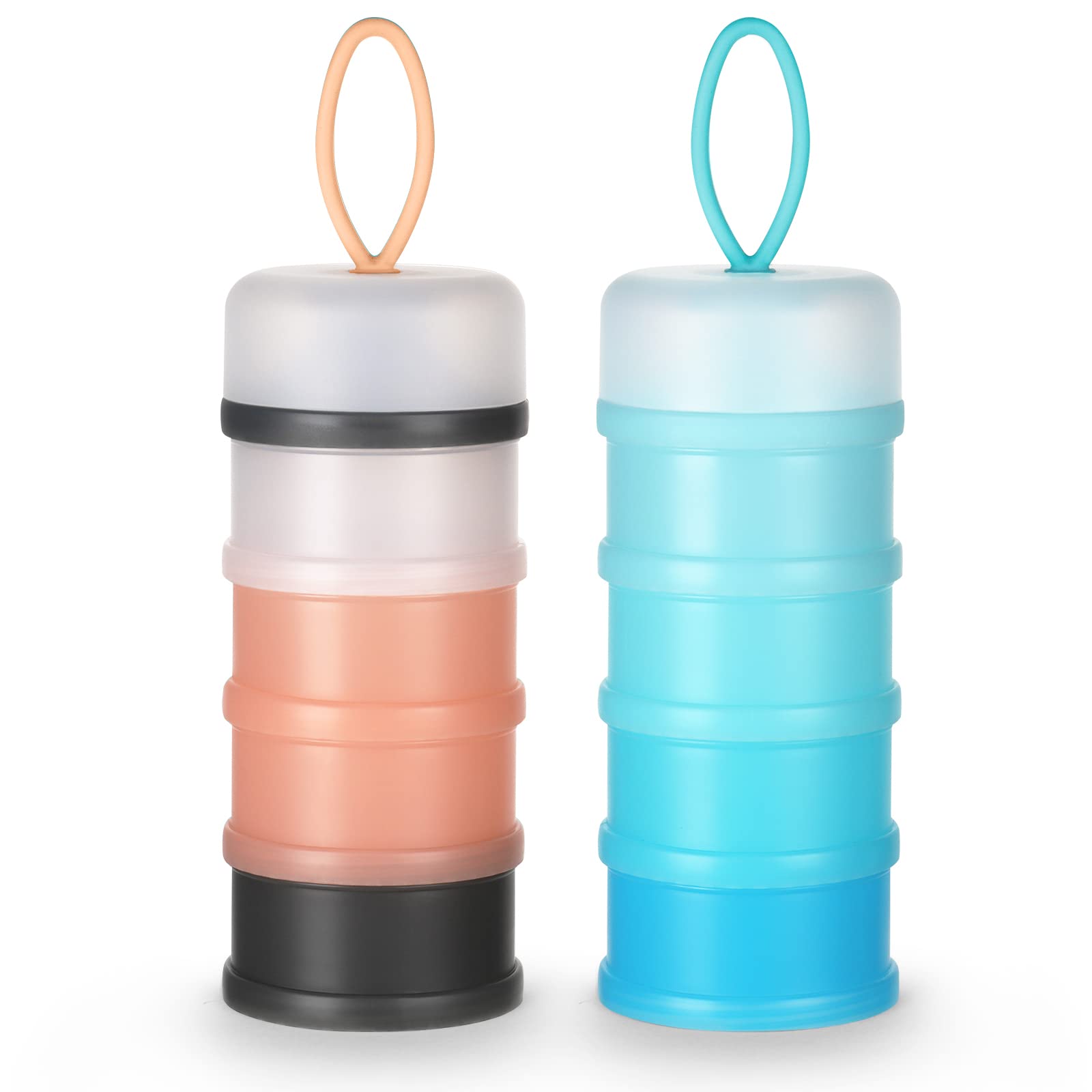 Vicloon Milchpulver Portionierer, Stapelbare Babynahrung Säuglingsnahrung,4 Lagiger MilchPulver Spender, Formel Milchpulver Zufuhr Tragbare, Säuglingsnahrung Kasten für Reise im Freien