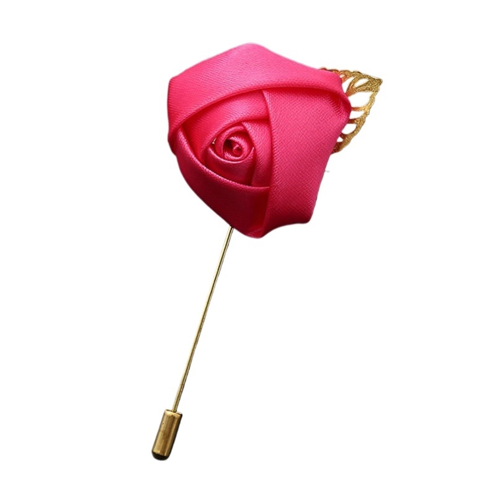 EYZJQSTUV Wedding corsage， Men's Fabric Rose Boutonniere Brooch Groomsmen Multicolor Corsage Lapel Pin(G)