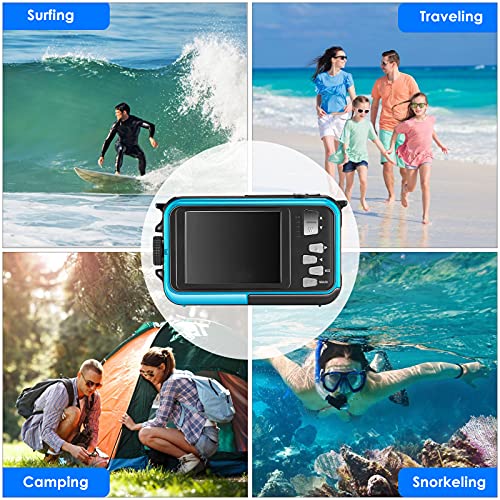 4YANG Unterwasserkamera Dual Screen Full HD 2.7K 48MP Digitalkamera Anti Shake mit Mikrofon-LED Selbstauslöser und 16… – Bild 8