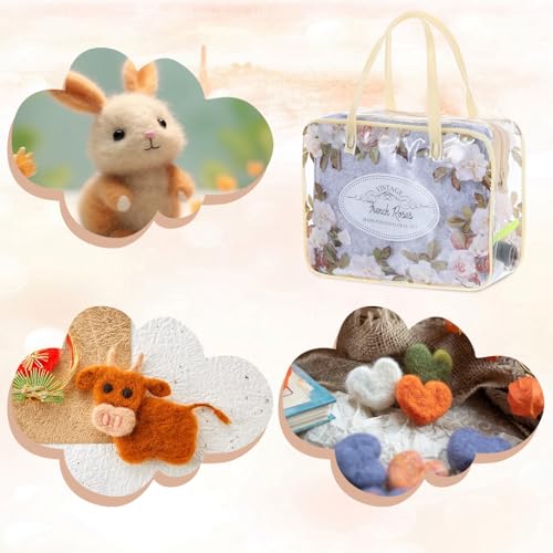 Image of Aeaocvo 142 PCS Needle Felting Kit for Beginner, Wool Felting Needles Tools with Pad, 4 Sizes 114 PCS Needles, Needle Tools Bag DIY Crafts