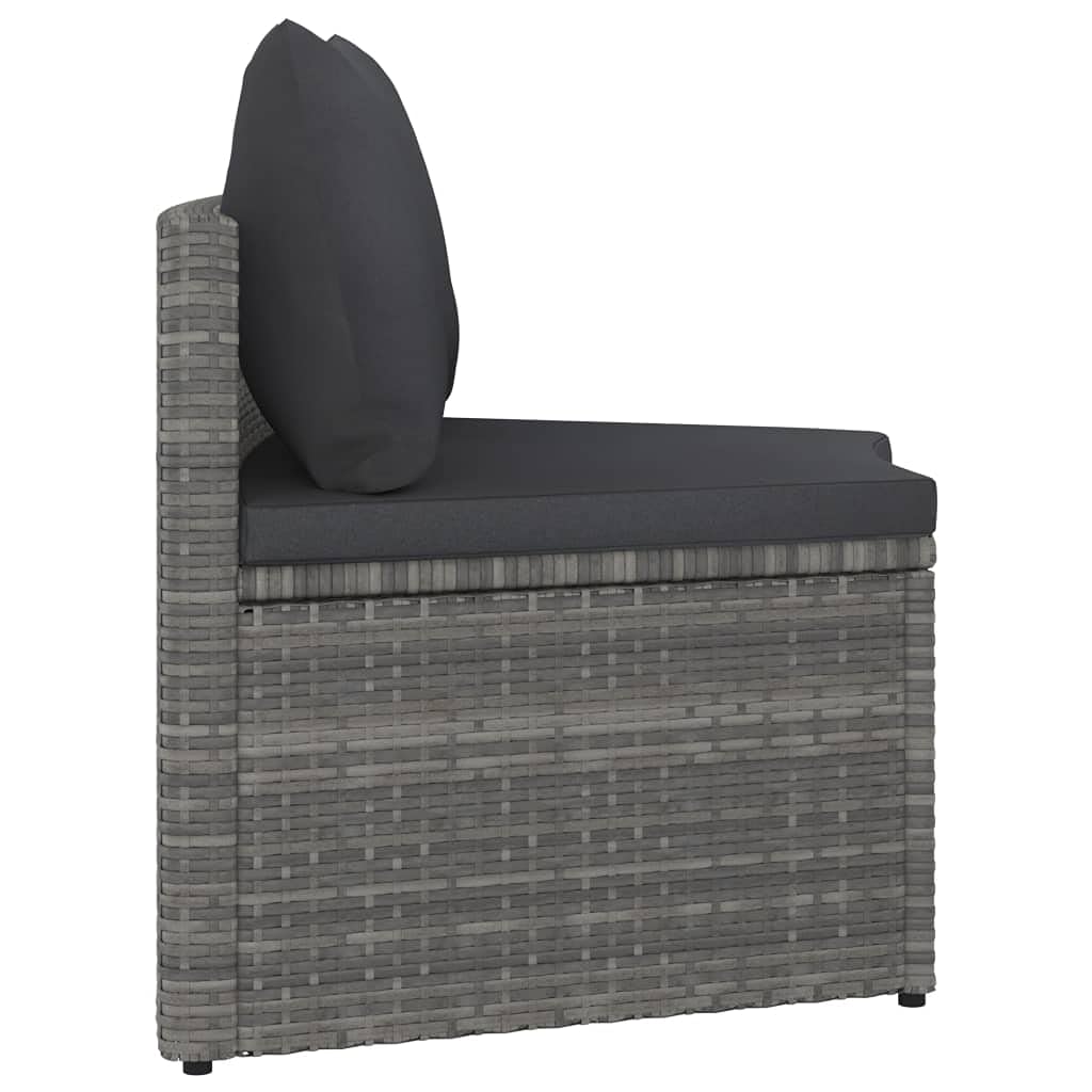 vidaXL 2-częściowa sofa ogrodowa z poduszkami, polirattan, szara