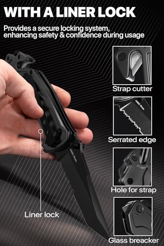 Tactical-Legal-Knife-for-Men-28-Inch-Tanto-Serrated-Blade-Small-Black-Pocket-Knife-Glass-Breaker-Seatbelt-Cutter-Cool-Folding-Knives-for-Camping-Work-EDC-Mens-Birthday-Gift-Ideas-6620-B