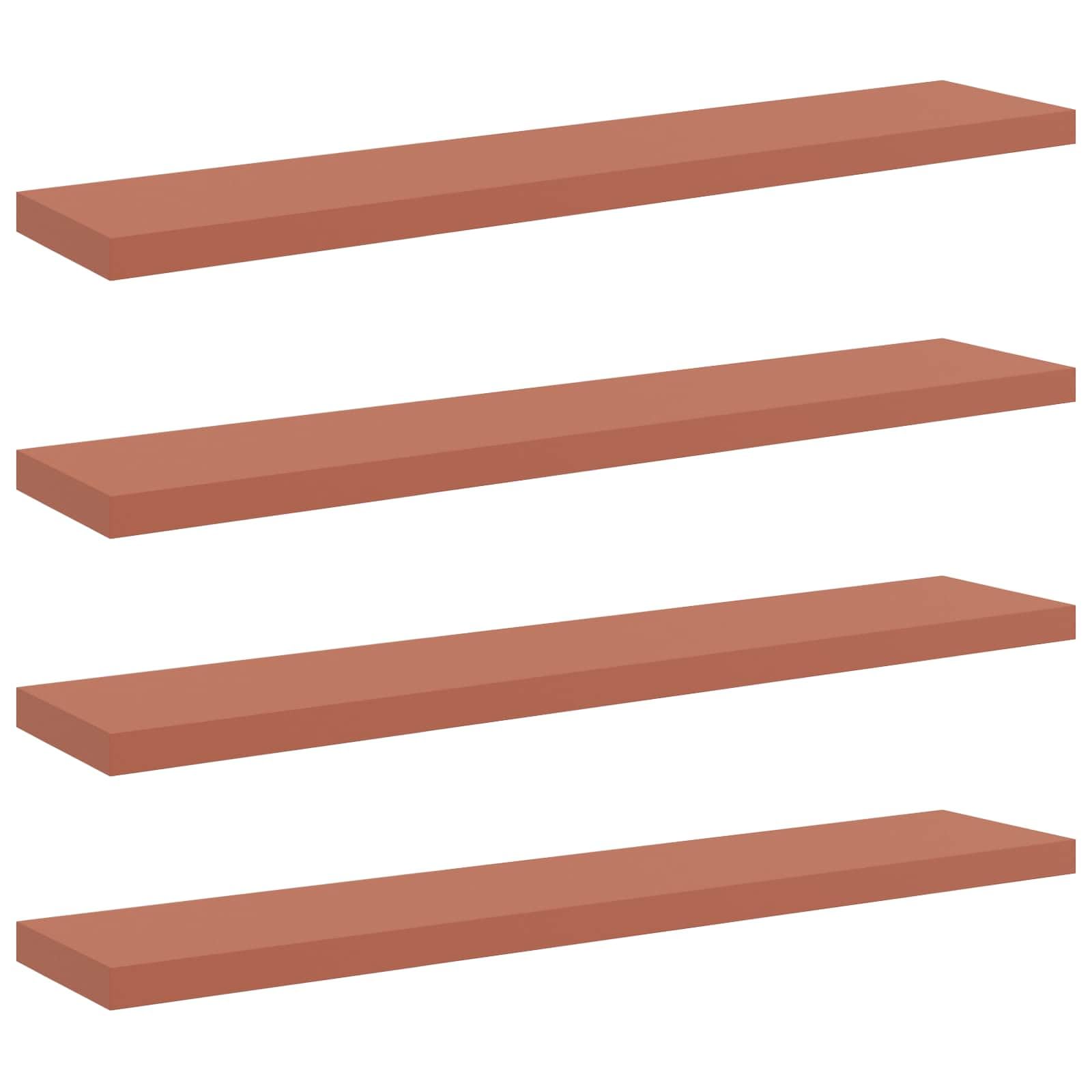 Generisch Wandregal 4 pcs Rot 120 x 23,5 x 4 cm Holzwerkstoff,Möbel,Regalsysteme,Wandregale-42019937