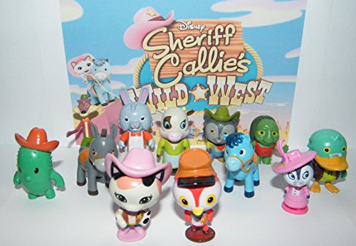 Disney Sheriff Callie's Wild West Show Deluxe Figure Set of 13 with Callie, Deputy Peck, Sparky the Blue Horse, Toby, Tricky Travis and Many More!