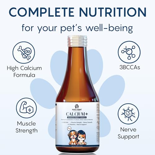 Image of Pups & Paws Strong Bones Calcium Syrup for Dogs & Puppies, Joint Support & Healthy Growth, 200 ml