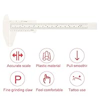 Vista 6 de Vernier Pinza Impermeable Plástico Ceja Permanente Maquillaje Regla Estudiantes Herramientas de Medición Experimental Para Maquillaje Permanente