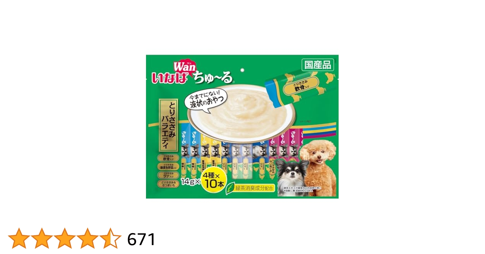 Amazon | いなば ちゅ~る とりささみバラエティ 40本 犬用おやつ