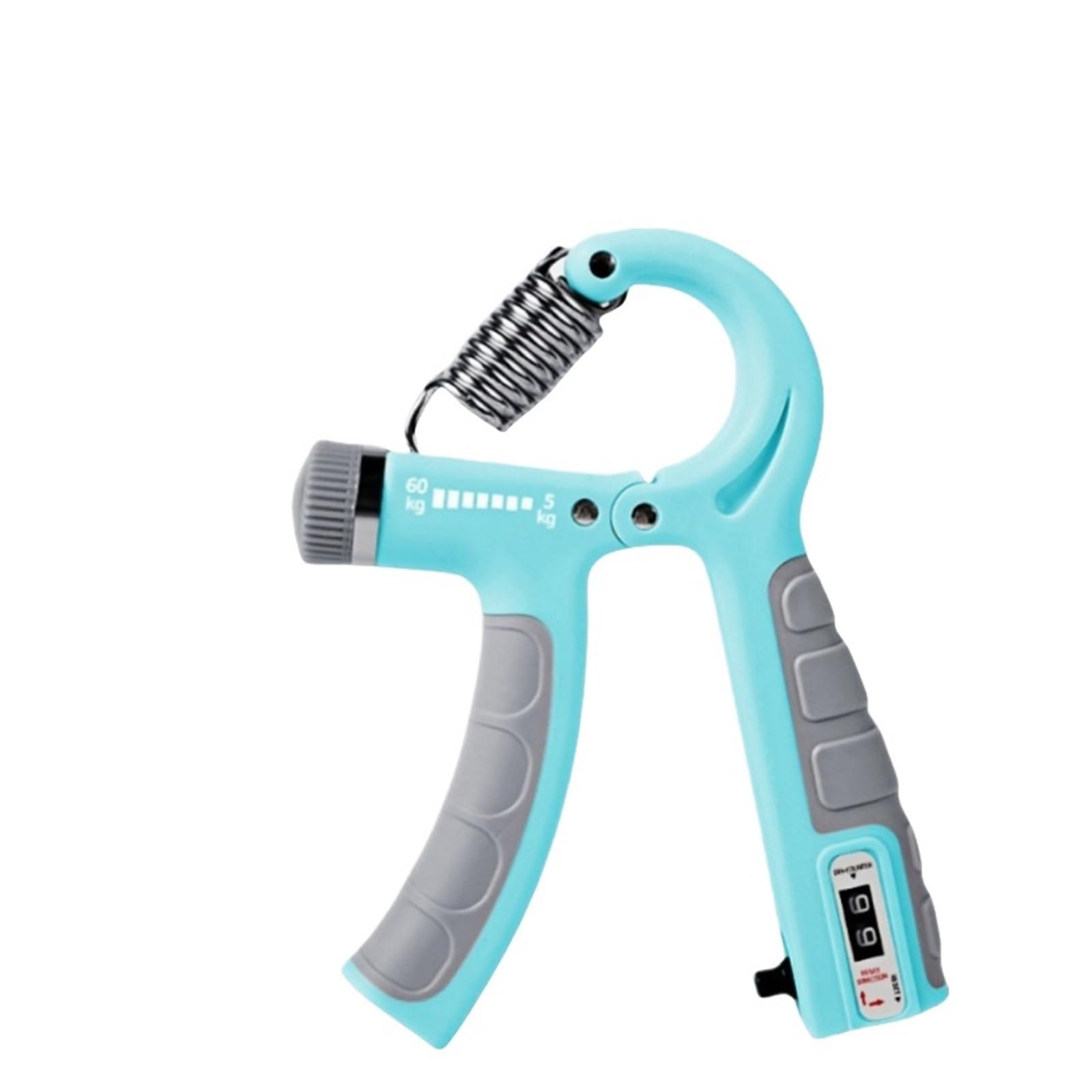 Entrenador de fuerza de prensión, 5-60 kg con ejercitador de mano y antebrazo muñeca desarrollar(Blue)