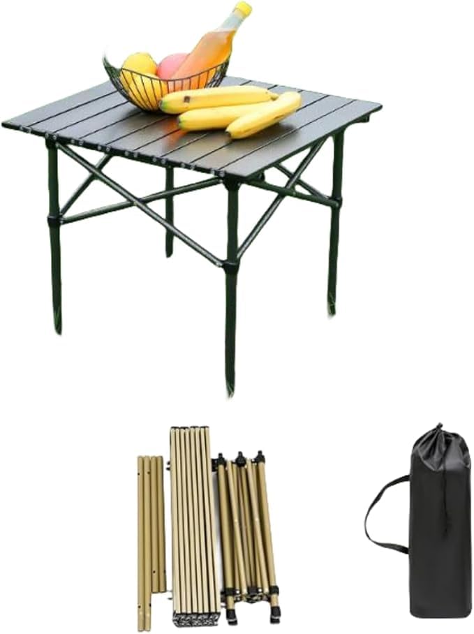 Portable Folding Outdoor Table, Gold Aluminium Frame, Table with Durable and Weather-Resistant Material, Suitable for Both Indoor and Outdoor Use (50cm-image-4