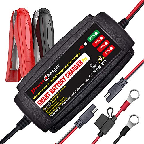 12V 5A Smart Car Battery Charger, Automatic Portable Battery Maintainer and Trickle Charger