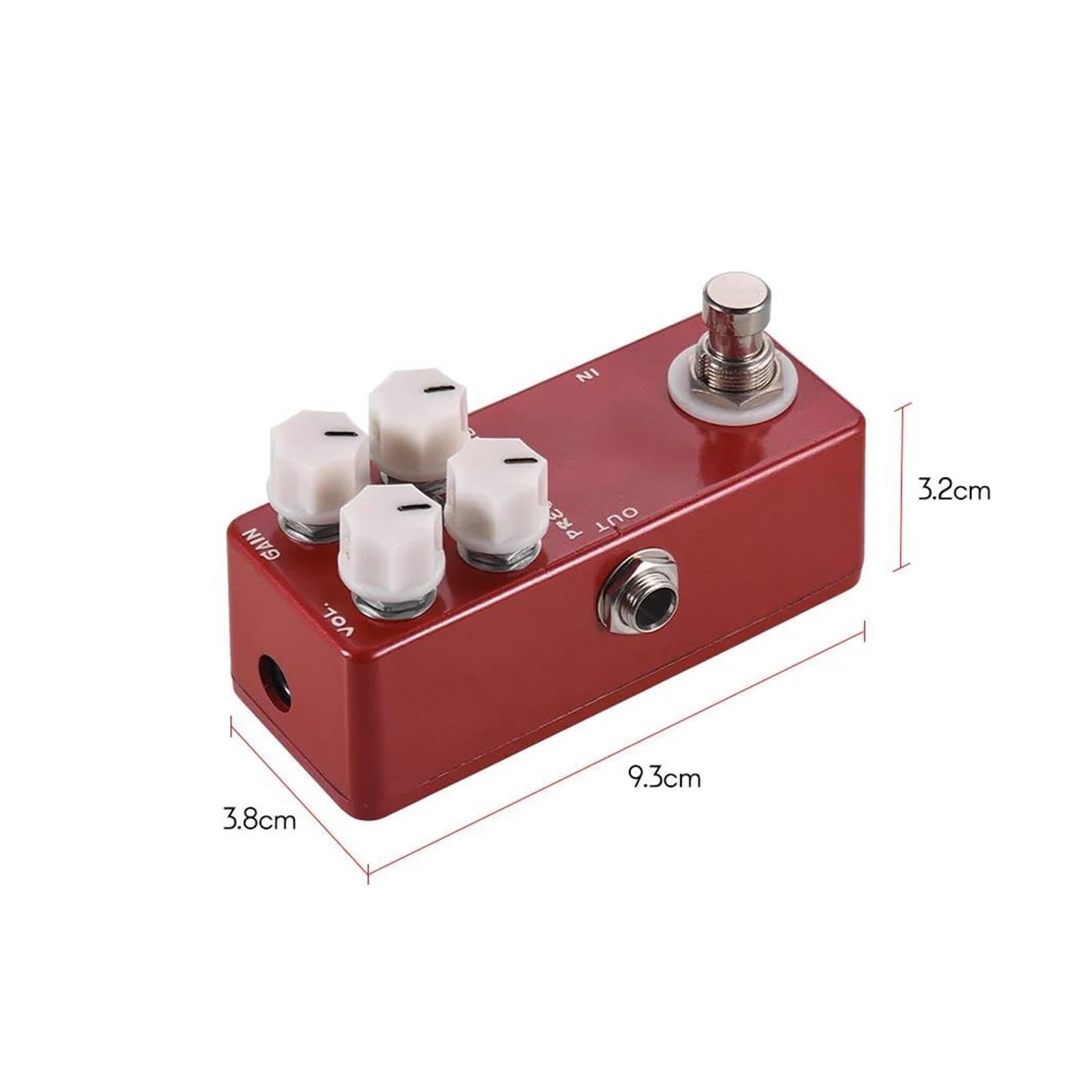 Pedał Efektów Gitarowych Typu Distortion W Metalowej Obudowie Z True Bypass
