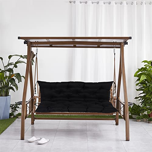Hruile Waterproof Outdoor Swing Cushion With Backrest, 4 Inches Thicken Bench Pad Cushion Seat Cushion Pad, 2 Or 3 Seater Garden Bench Cushion Patio Furniture Swing Pad,59X40In,Khaki #TOP7