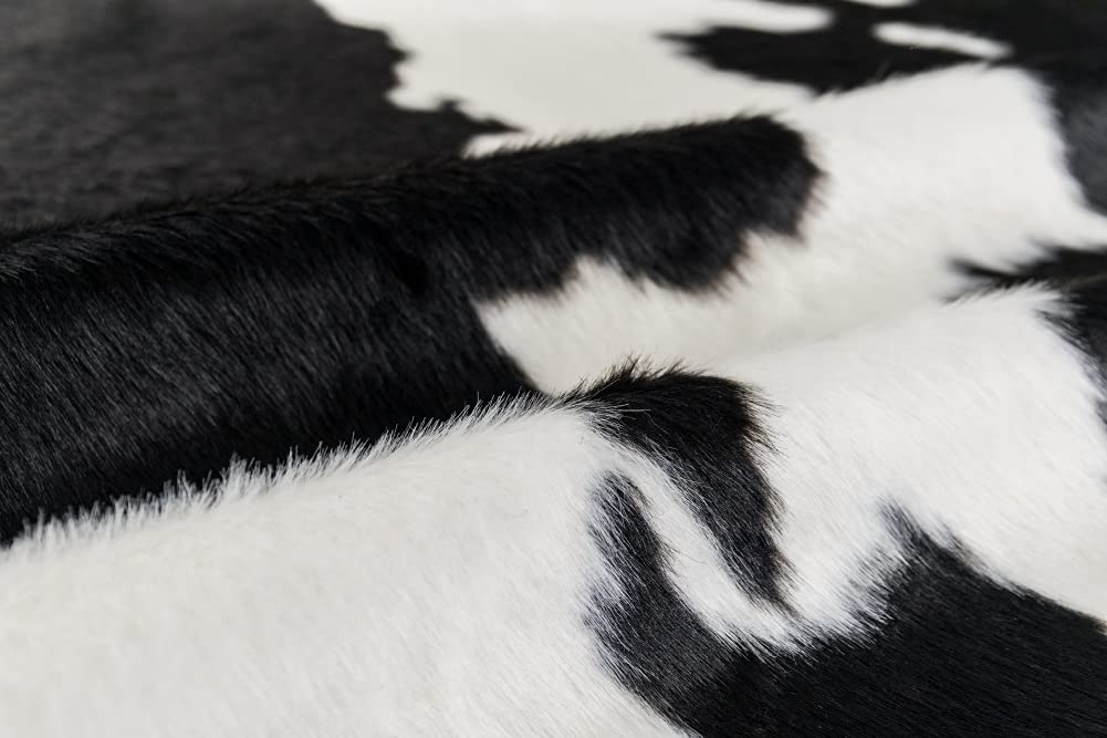 Grand tapis imprimé vache noir et blanc, tapis en fausse peau de vache pour la maison, 158 x 220 cm/1,6 x 2,2 m
