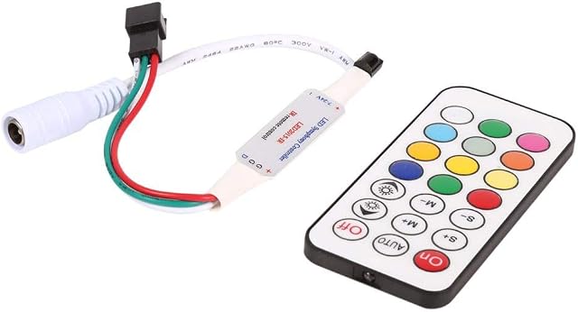Haofy RGB LED Controller, Wireless Remote Control Dimmer for LED Strip Lights,Mini 21 Keys IR Remote Controller for WS2811 WS2812B LED Strip Lights DC 5-24V (12V)