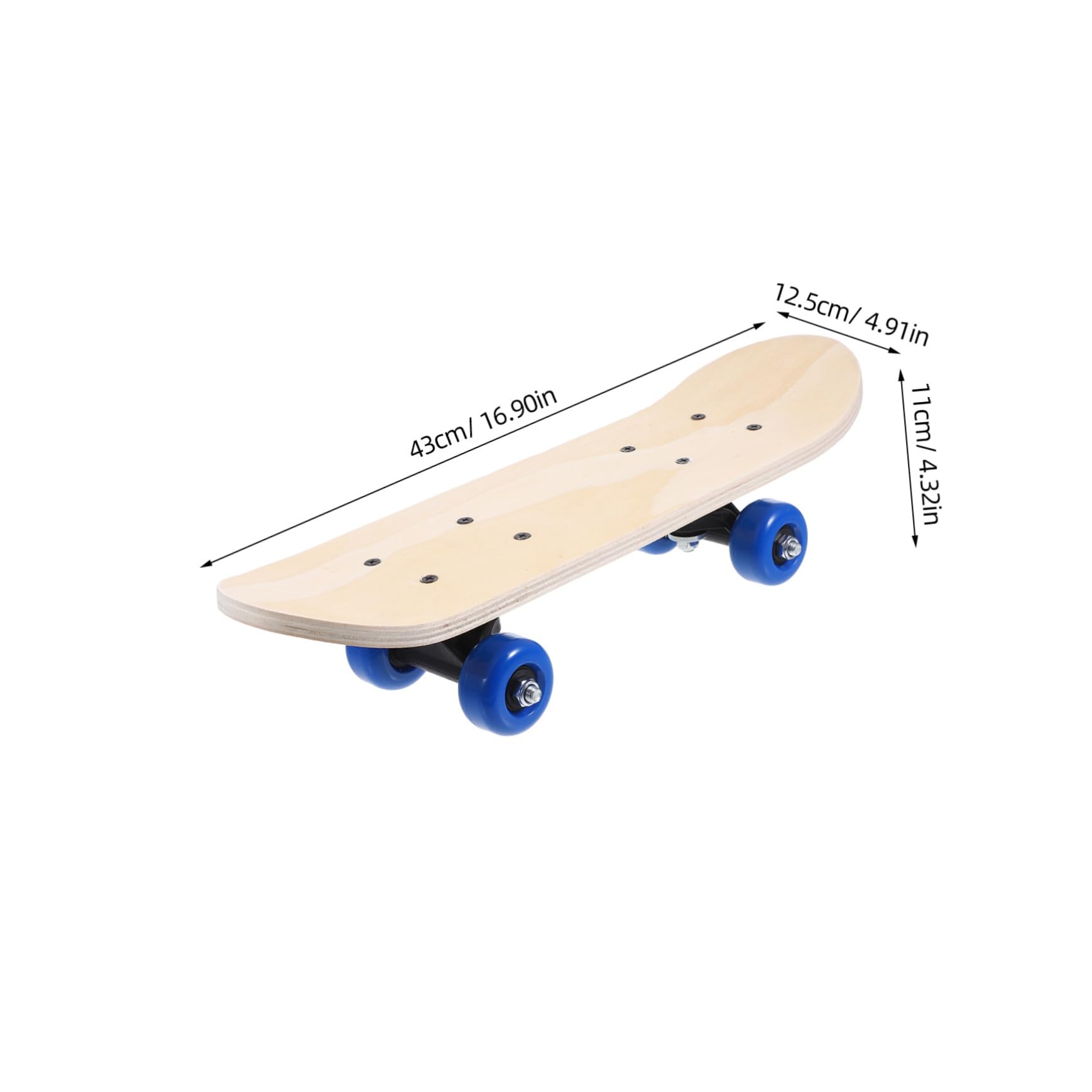 BESPORTBLE Hand Drawn Skateboard 7-Layer Maple Wood Deck Double Tail Blank Skateboard Deck for Boys and Girls Unfinished Paintable