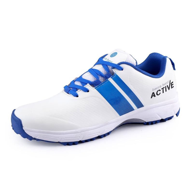 Bacca Bucci Mens Century Runner Elite Performance Cricket Shoes Professional Grade Sports Footwear For The Passionate Cricketer Blue Uk6 (B0CT33MQYK) Amazon Price History, Amazon Price Tracker