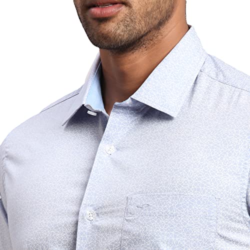 Image of Colorplus Men's Pure Cotton Print Pattern Contemporary Fit Spread Collar Full Sleeve Casual Shirt